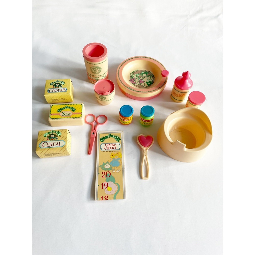 Cabbage Patch Kids Accessories, Lot of 14 food and toiletries